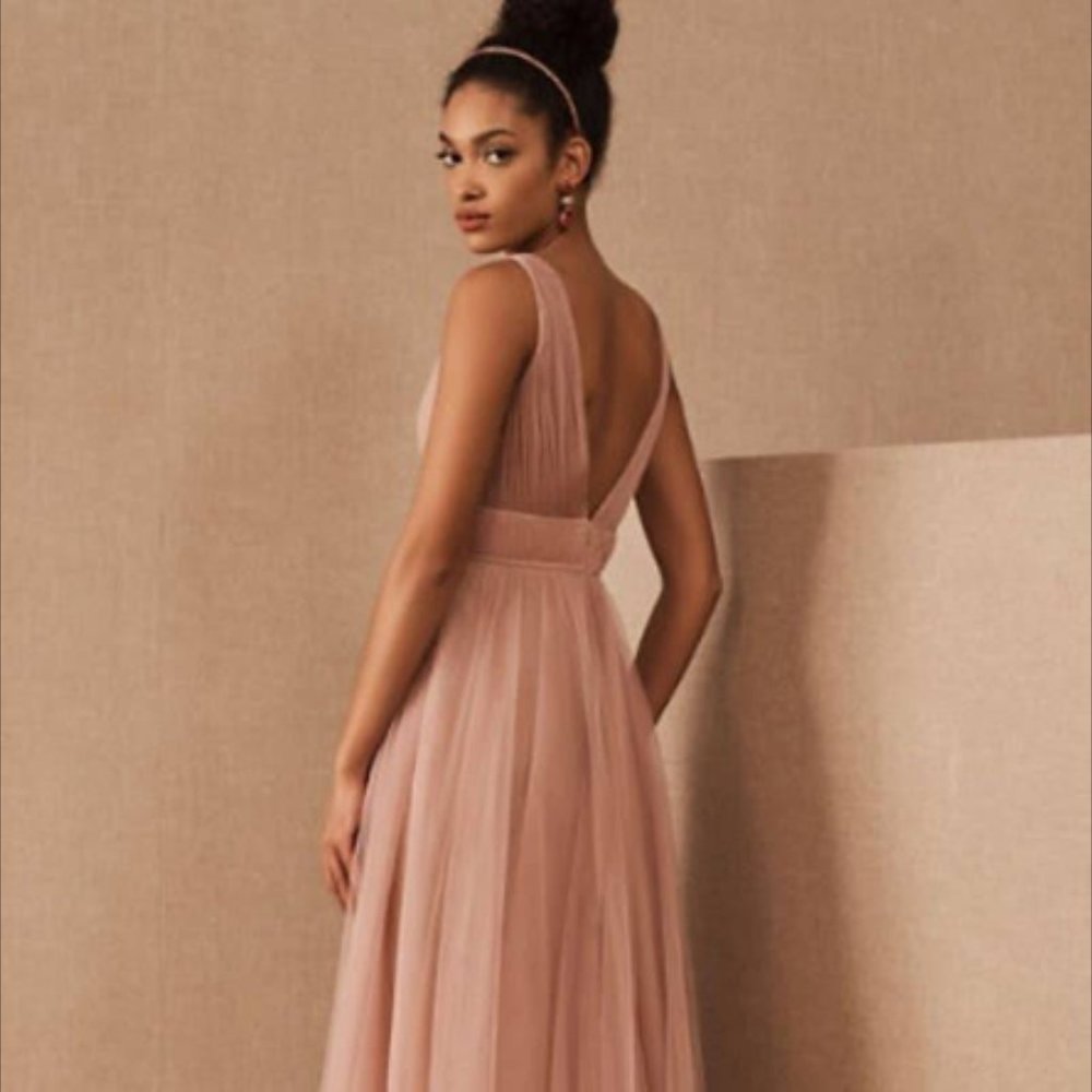 Jenny Yoo Sarita Dress, Whipped Apricot, Size 2 - Picture 3 of 7